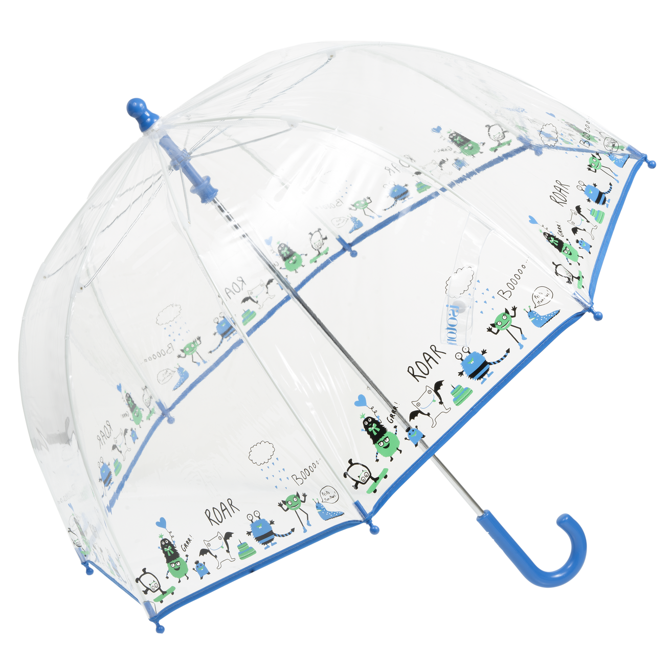 Paraguas Niños transparente PVC/Monstruo Azul