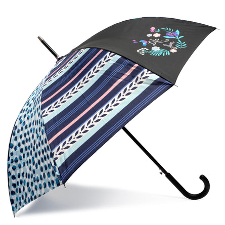 Paraguas de Caña upcycle Patchwork Rayas - Isotoner