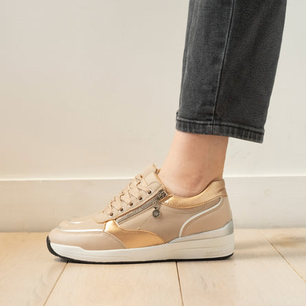 Tenis Mujer CONFORT PLUS con tacón y cremallera Beige - Isotoner