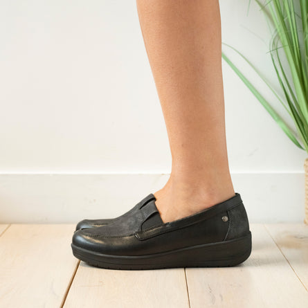 Mocasines Mujer CONFORT PLUS de cuña Negro - Isotoner