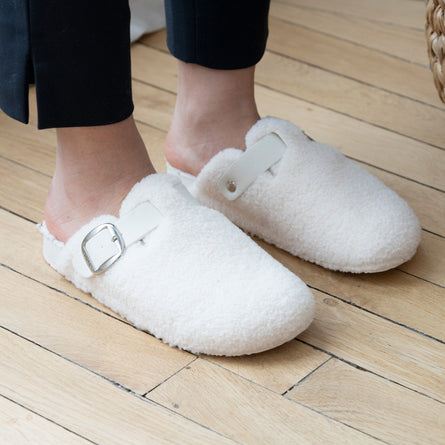Zapatillas de casa chinelas Mujer Sherpa Marfil - Isotoner