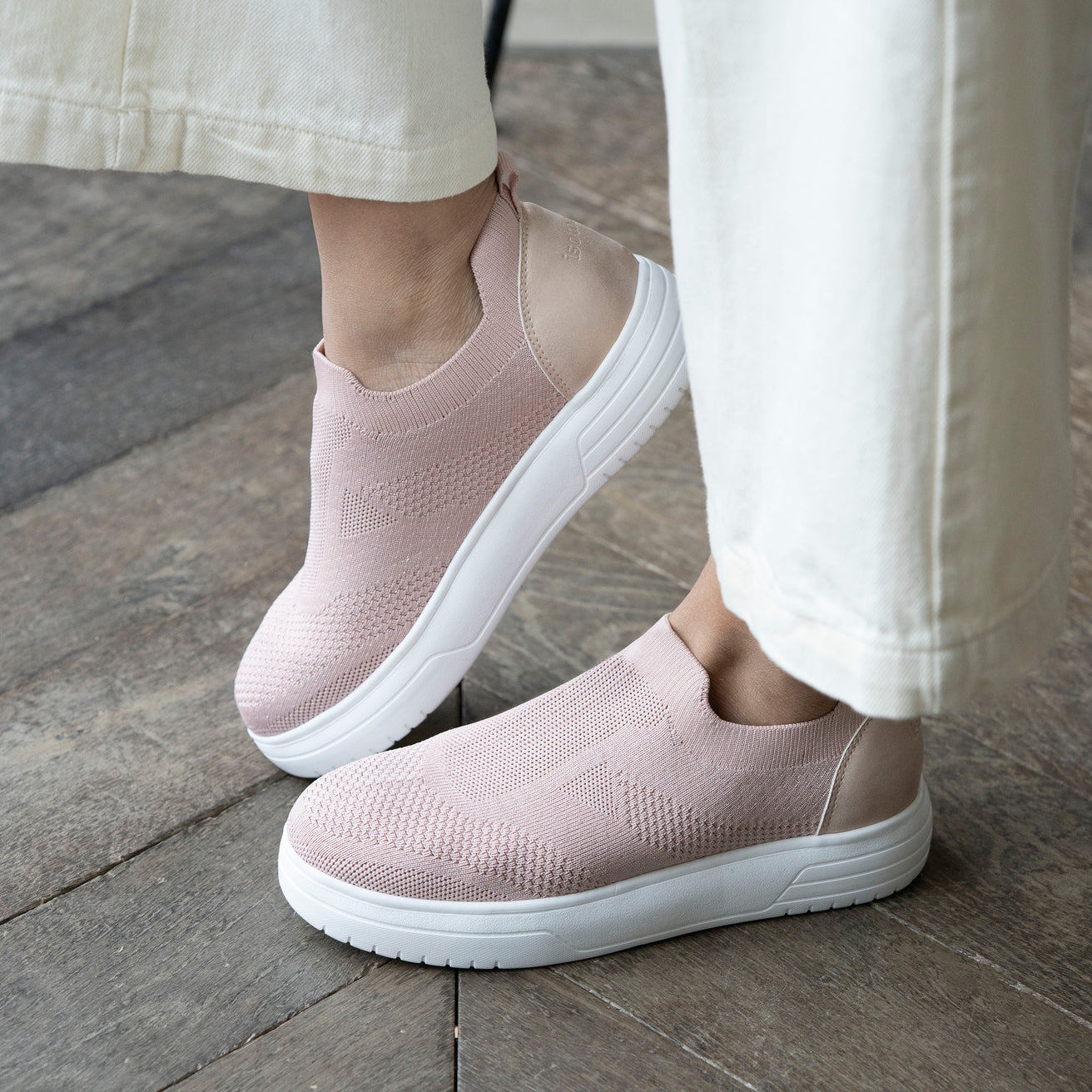 Tenis Mujer con plataforma Rosa empolvado