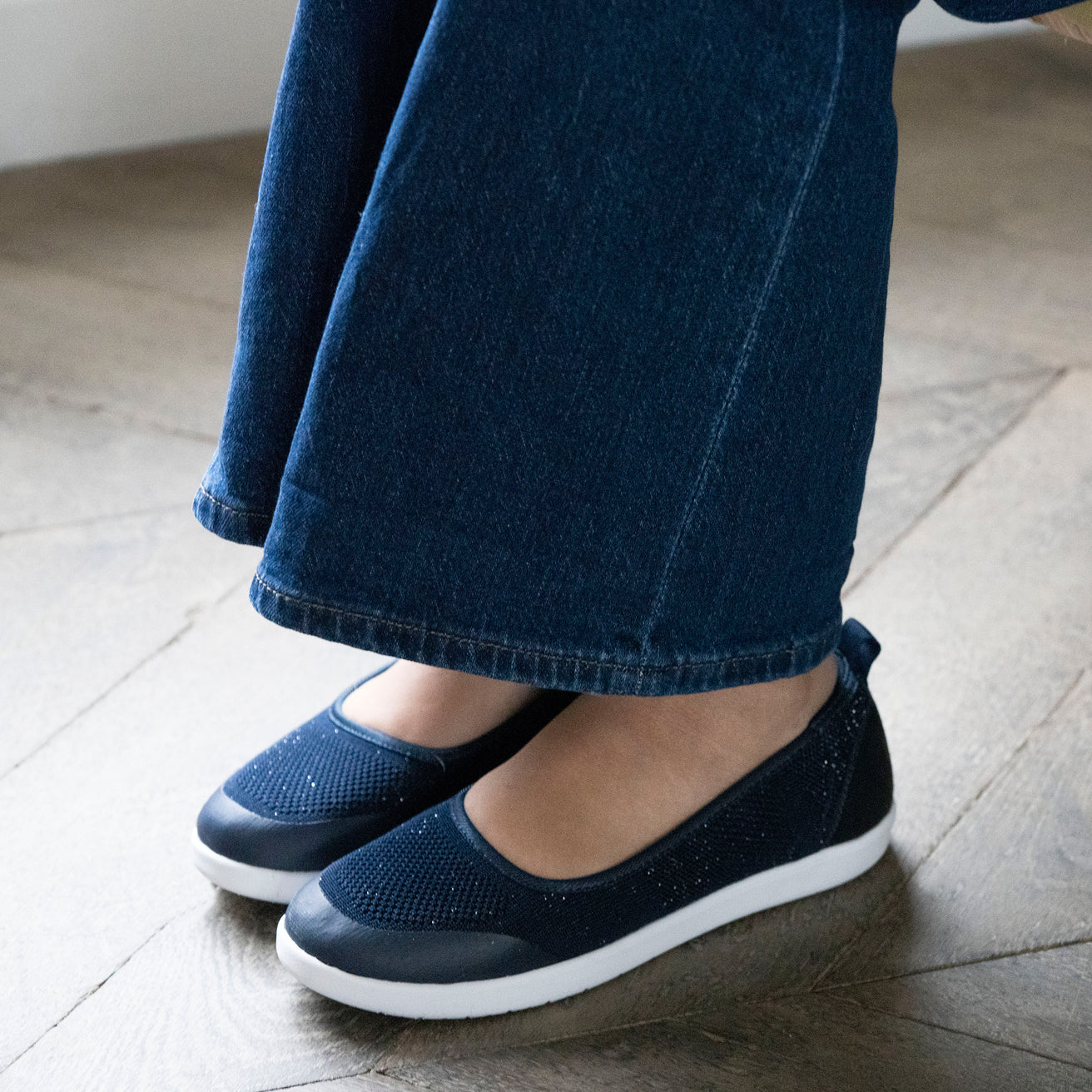 Bailarinas Mujer slip-on Marino lurex