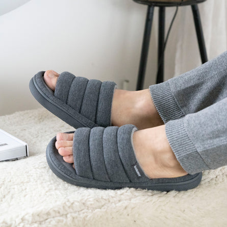 Zapatillas de casa sandalias Hombre Xtra BLOUP GRIS jaspeado - Isotoner