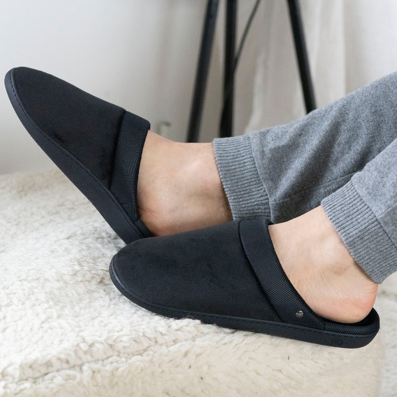 Zapatillas de casa chinelas ergo Hombre Negro