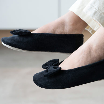Zapatillas de casa bailarinas Mujer Gran Nudo Negro - Isotoner