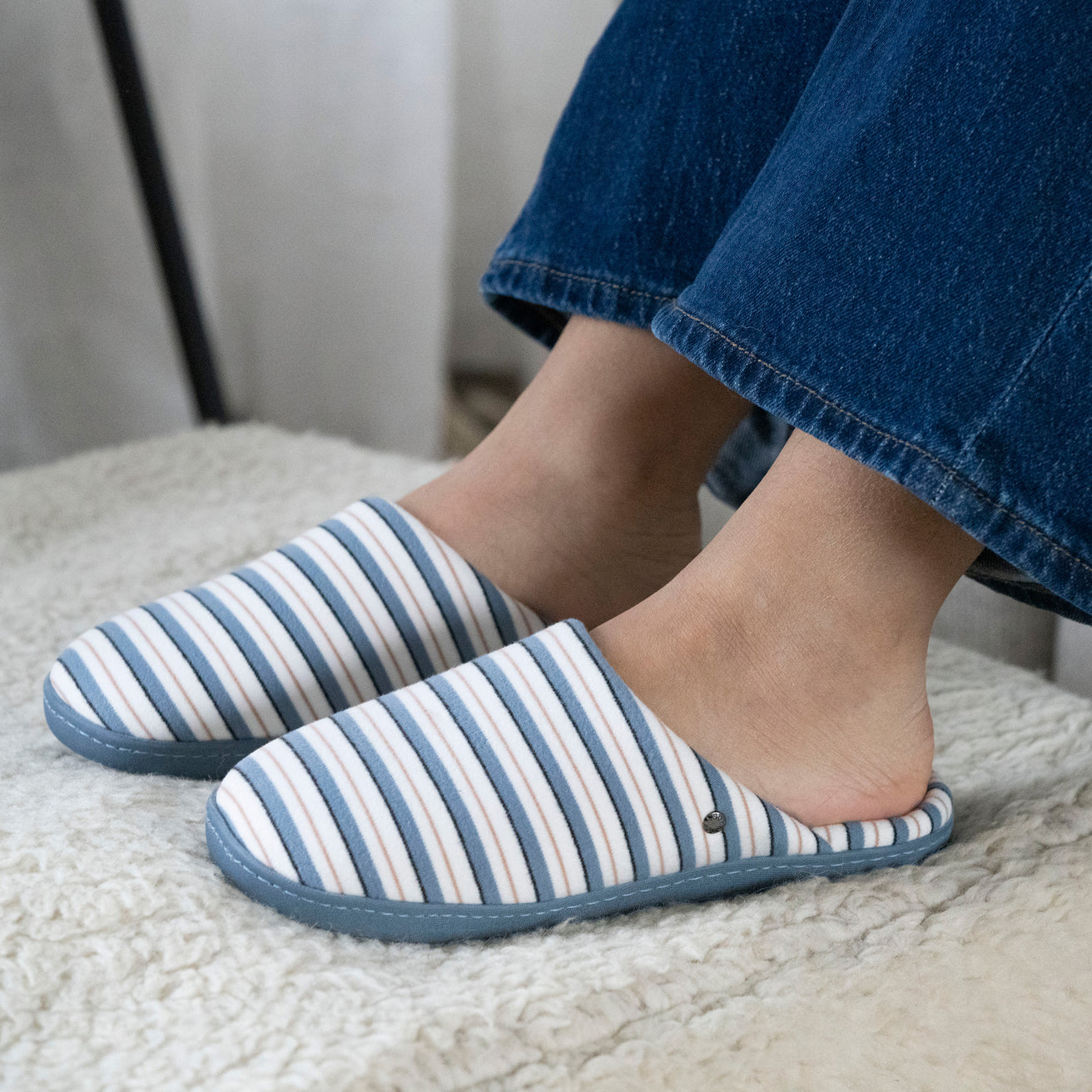 Zapatillas de casa chinelas Mujer Rayas marineras