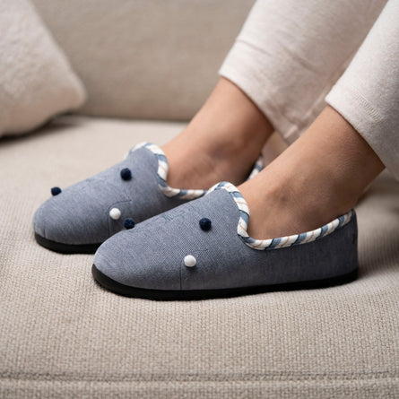 Zapatillas de casa cerradas Mujer Azul denim - Isotoner