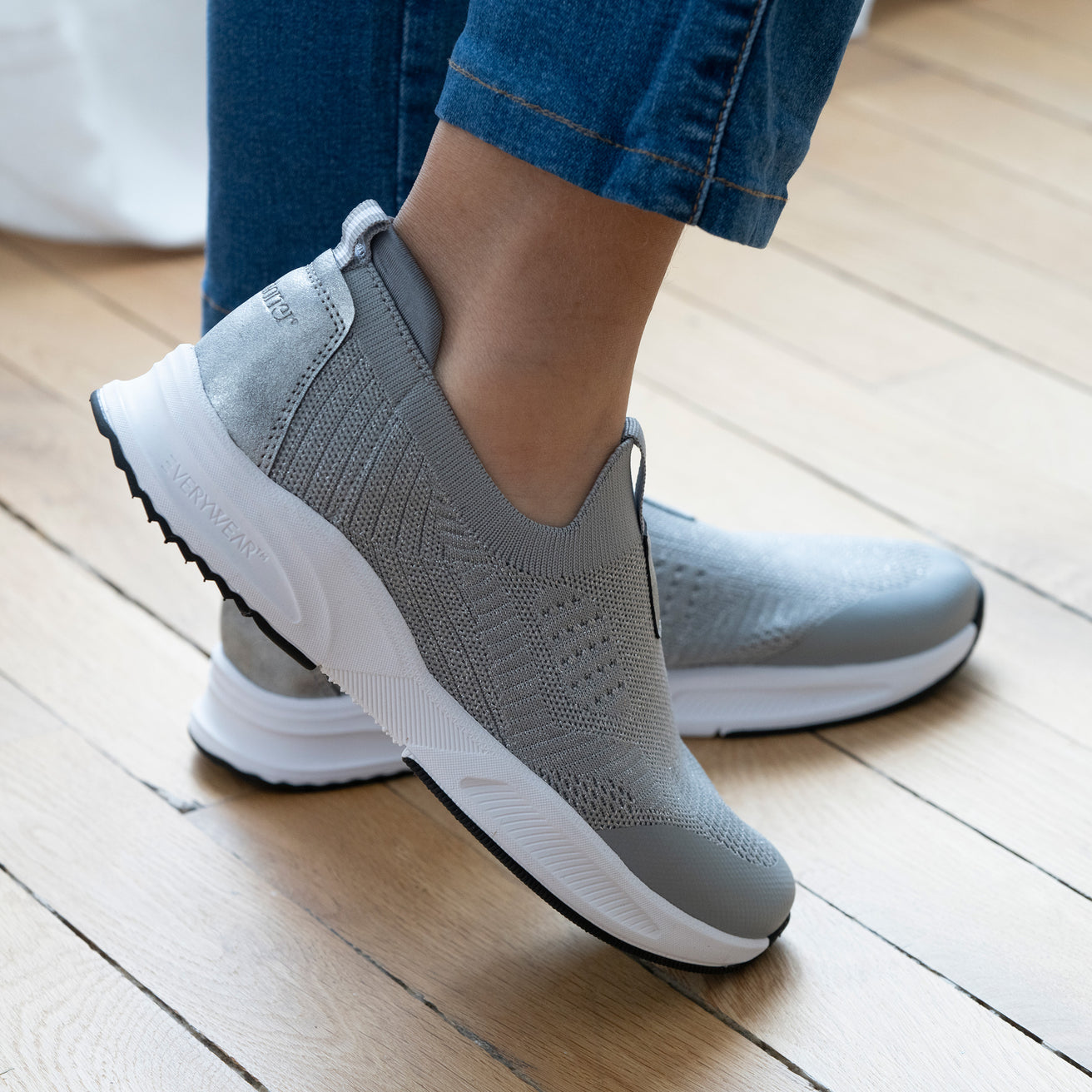 Calzado tenis Mujer sin cordones Gris