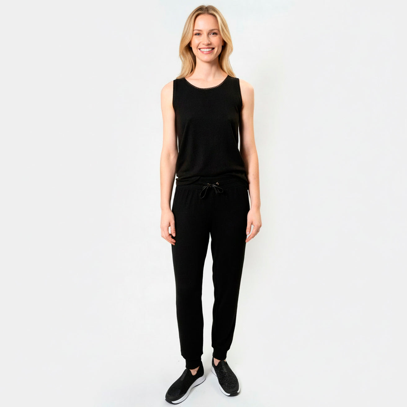 Camiseta sin mangas Mujer Negro