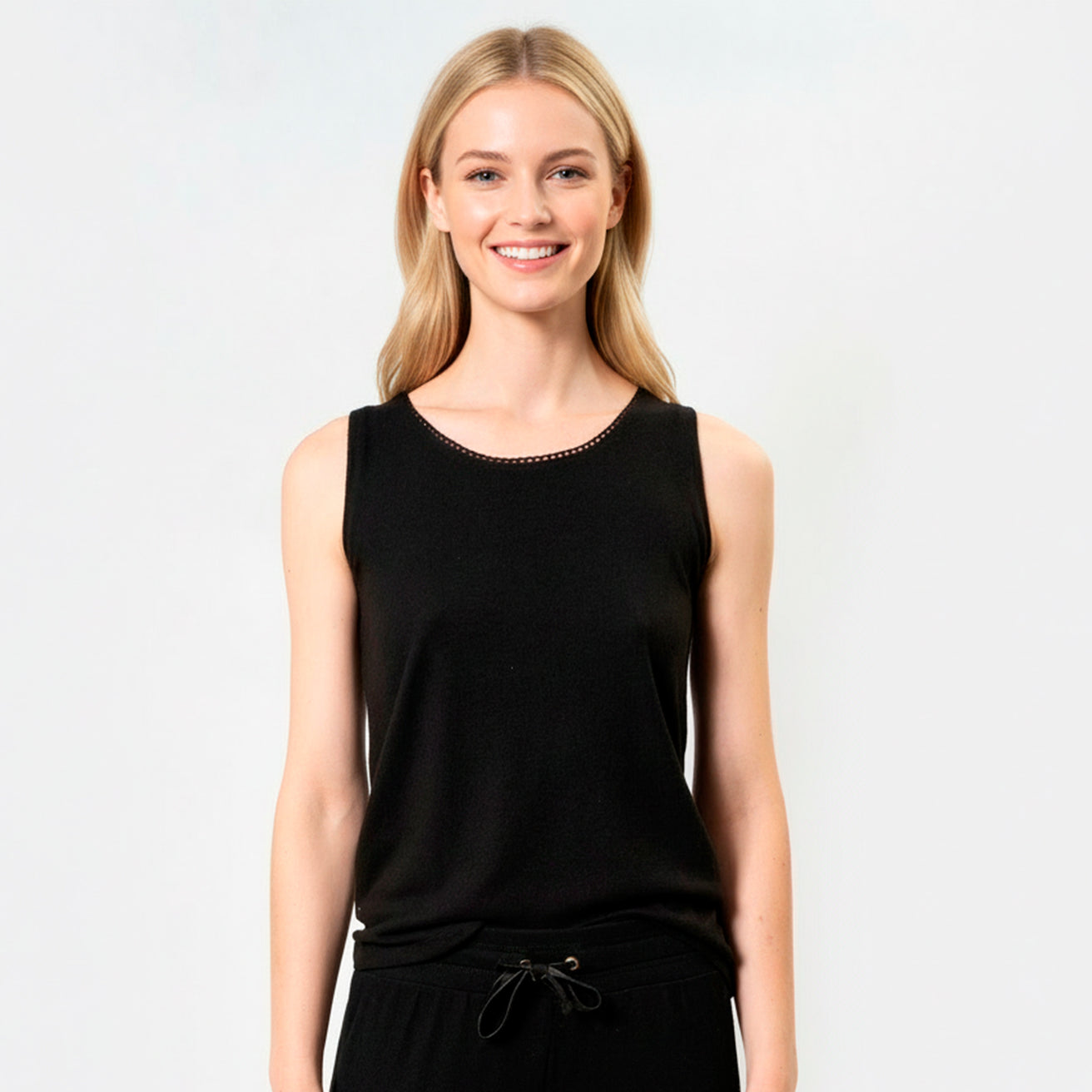 Camiseta sin mangas Mujer Negro