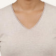 Camiseta Mangas cortas Mujer Beige