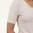 Camiseta Mangas cortas Mujer Beige