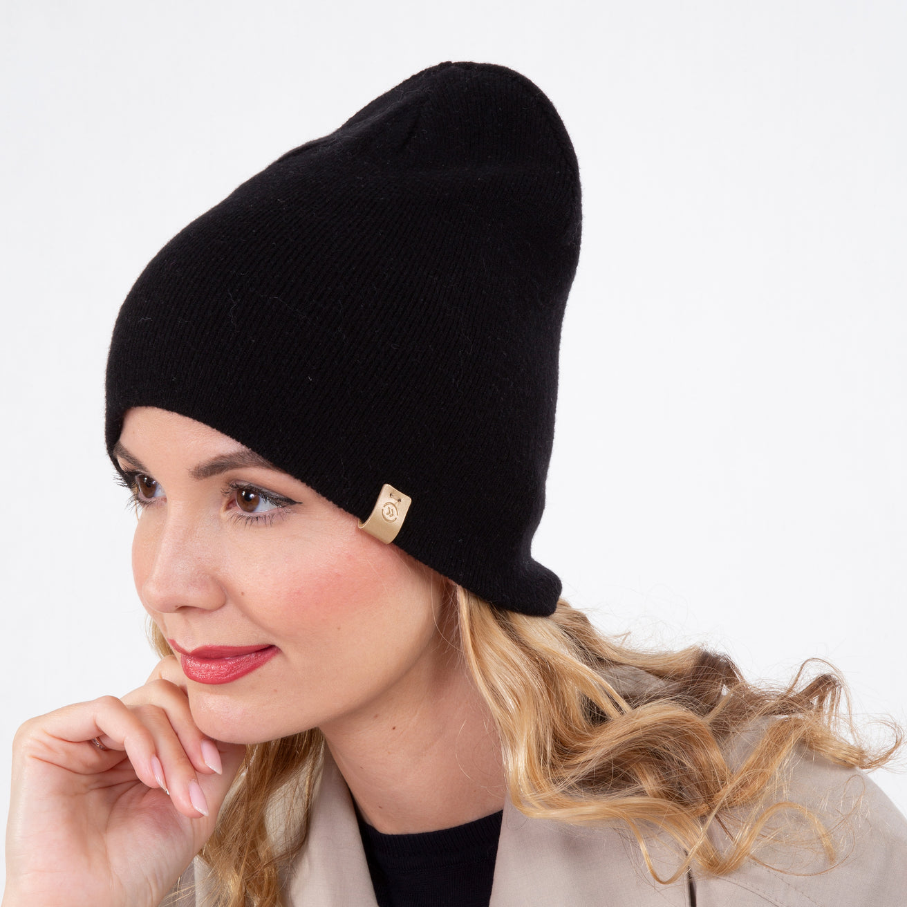 Gorro Mujer Soft Touch Negro/Crema