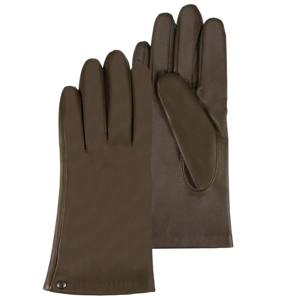 Guantes Mujer cuero forro seda Oliva - Isotoner