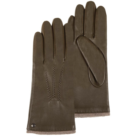 Guantes Mujer cuero caliente Oliva - Isotoner