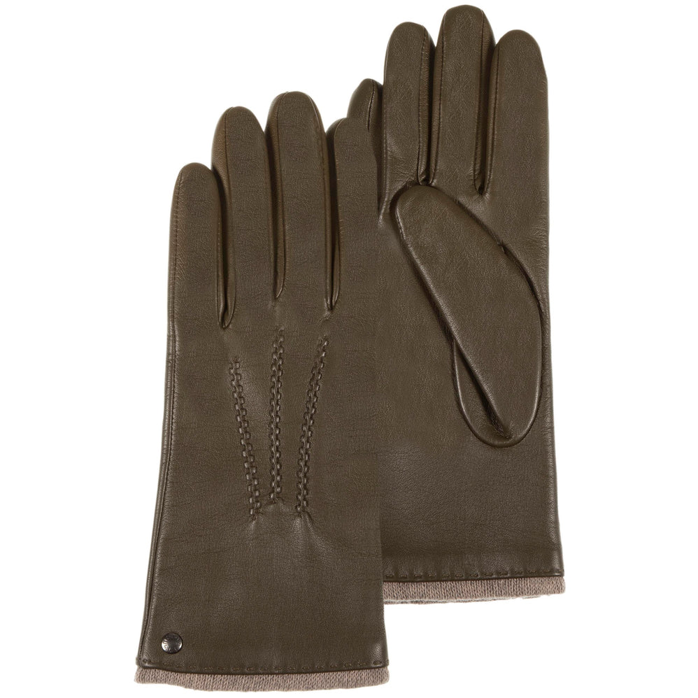 Guantes Mujer cuero caliente Oliva - Isotoner