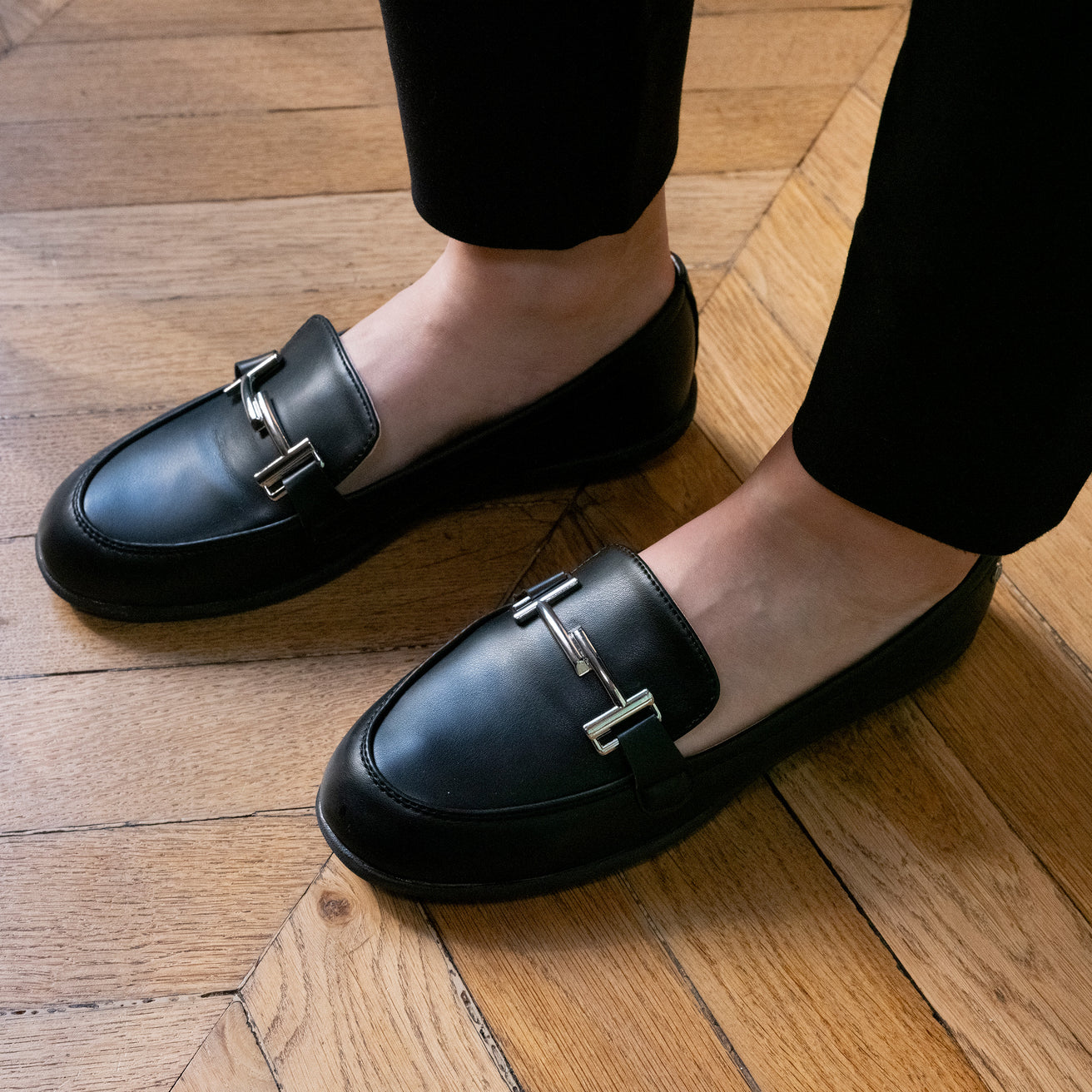 Mocasines Mujer accesorio plateado
