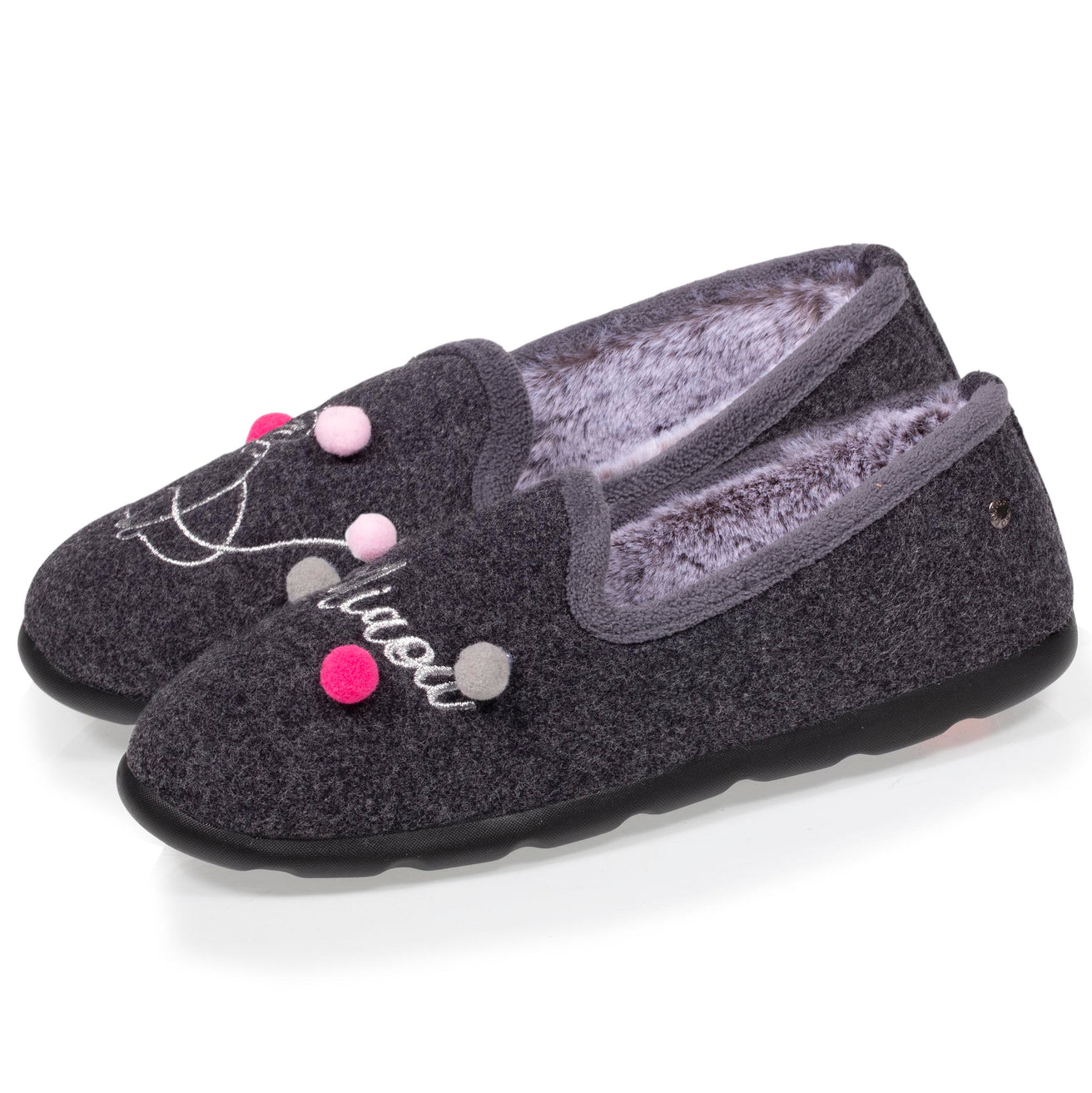 Zapatillas de casa cerradas Mujer Gris jaspeado fantasía