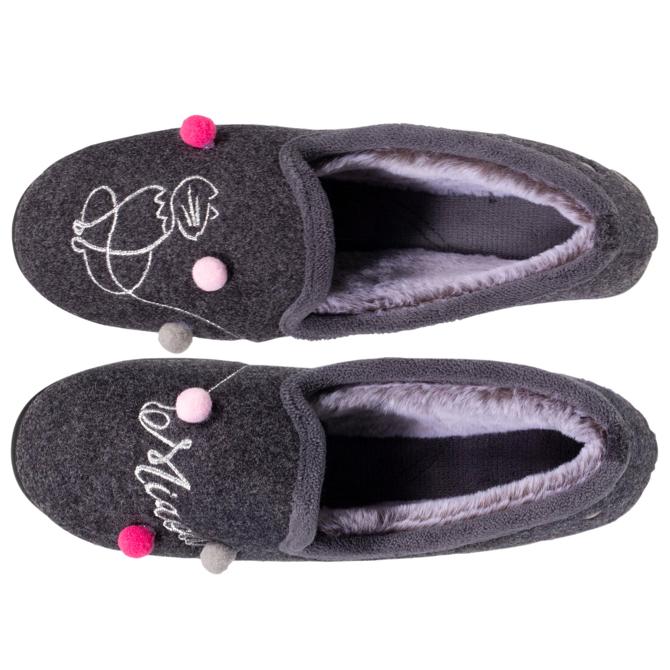 Zapatillas de casa cerradas Mujer Gris jaspeado fantasía