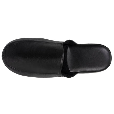 Zapatillas de casa chinelas cuero Hombre Negro - Isotoner