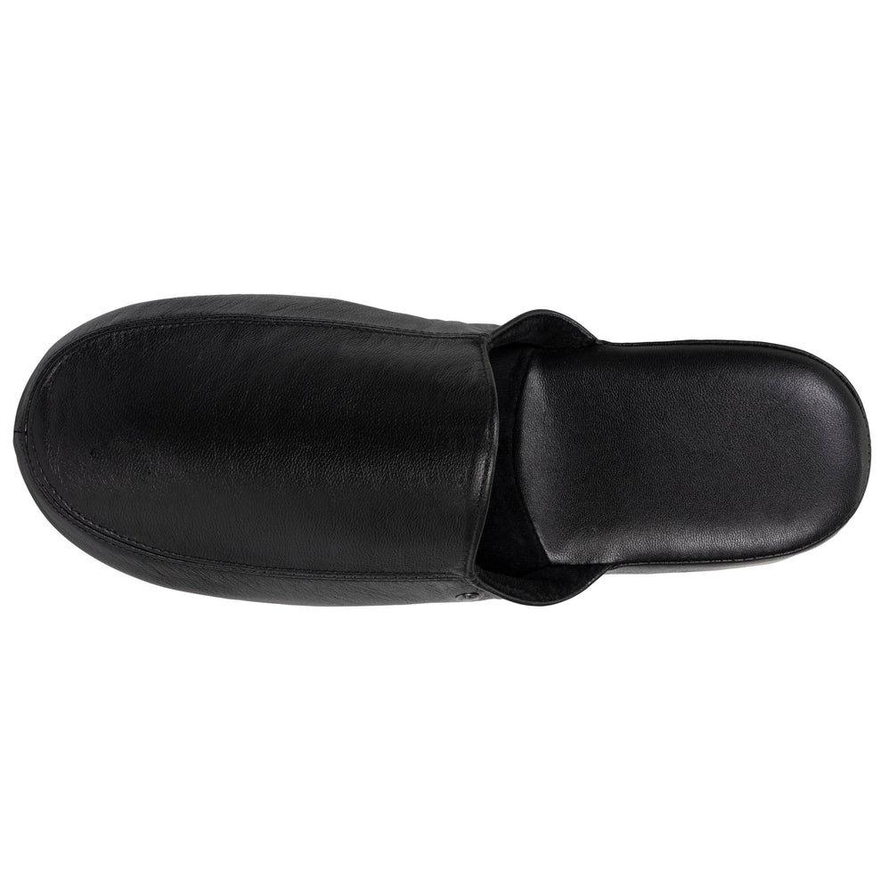 Zapatillas de casa chinelas cuero Hombre Negro - Isotoner