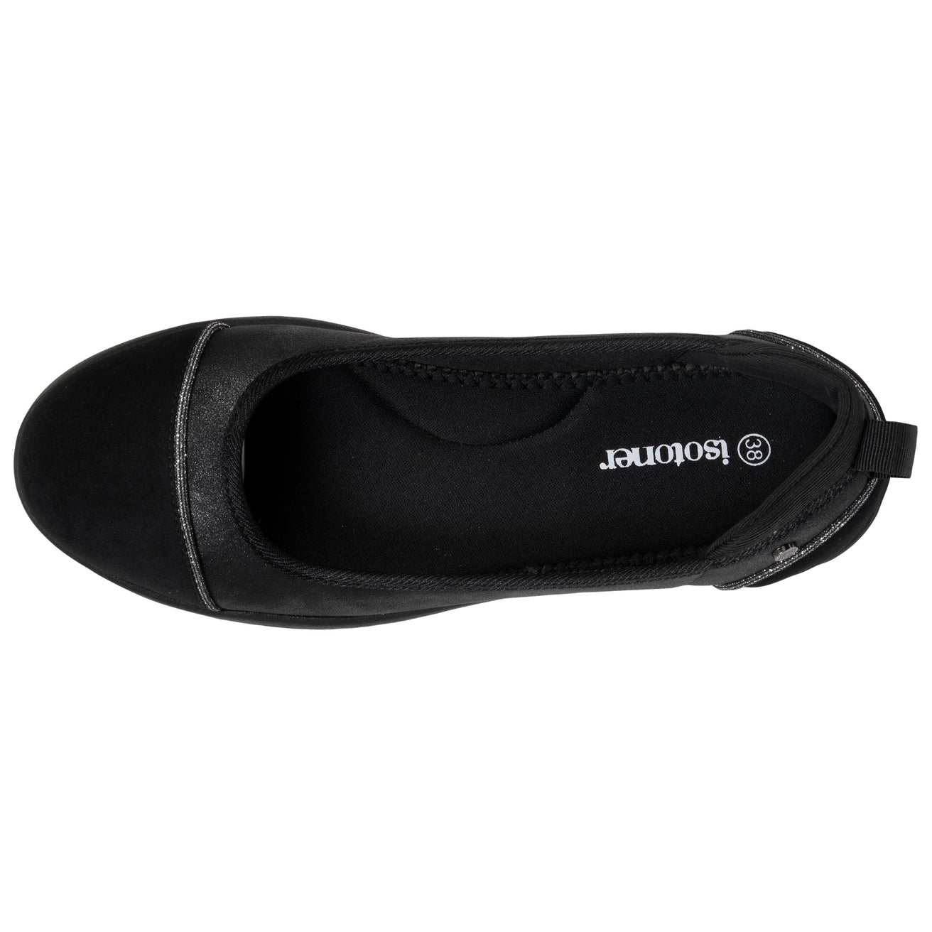 Bailarinas Mujer slip-on confort Negro Plata