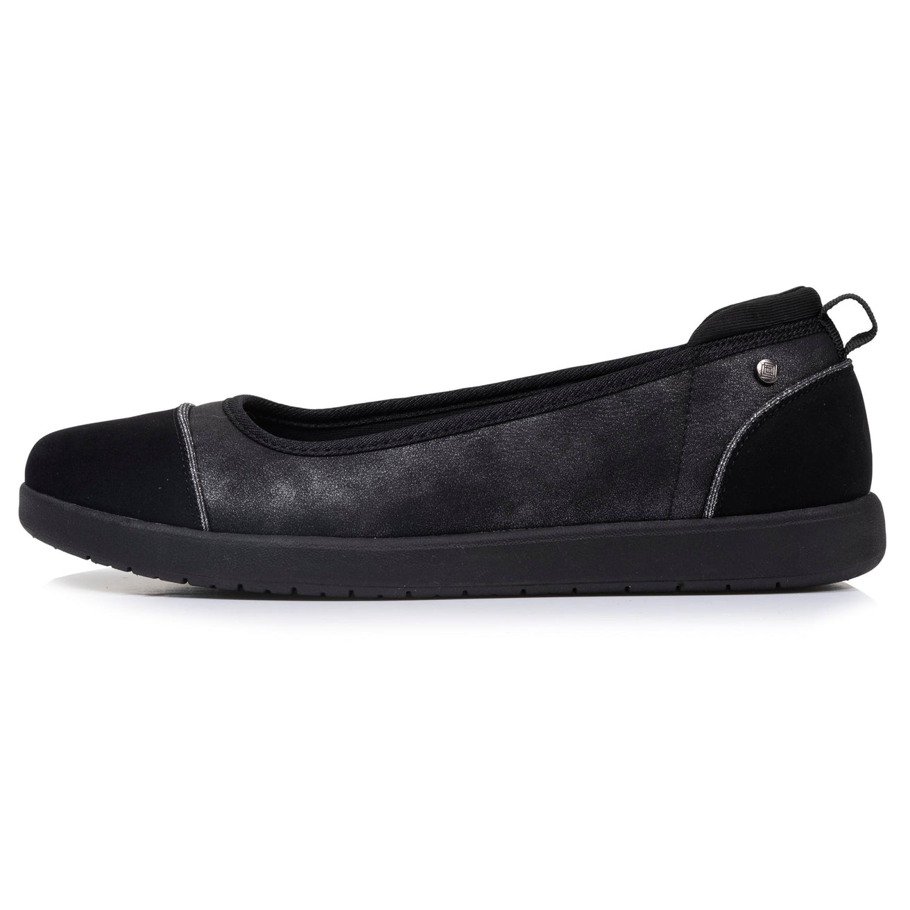 Bailarinas Mujer slip-on confort Negro Plata