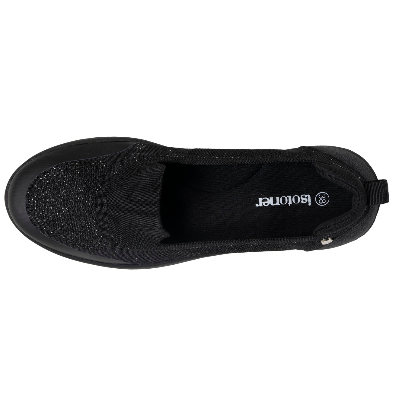 Bailarinas Mujer slip-on confort Negro Lurex