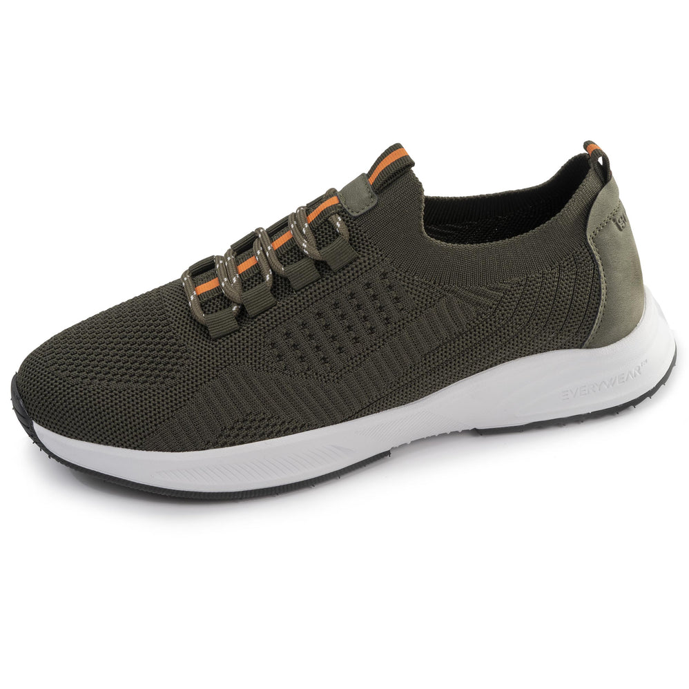 Tenis Confort Hombre slip-on cordones Caqui - Isotoner