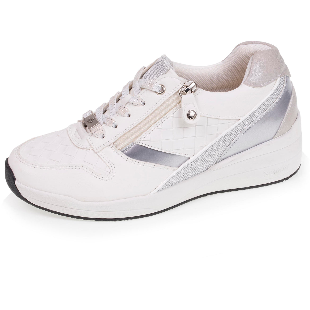 Tenis con tacón cremallera Mujer Blanco