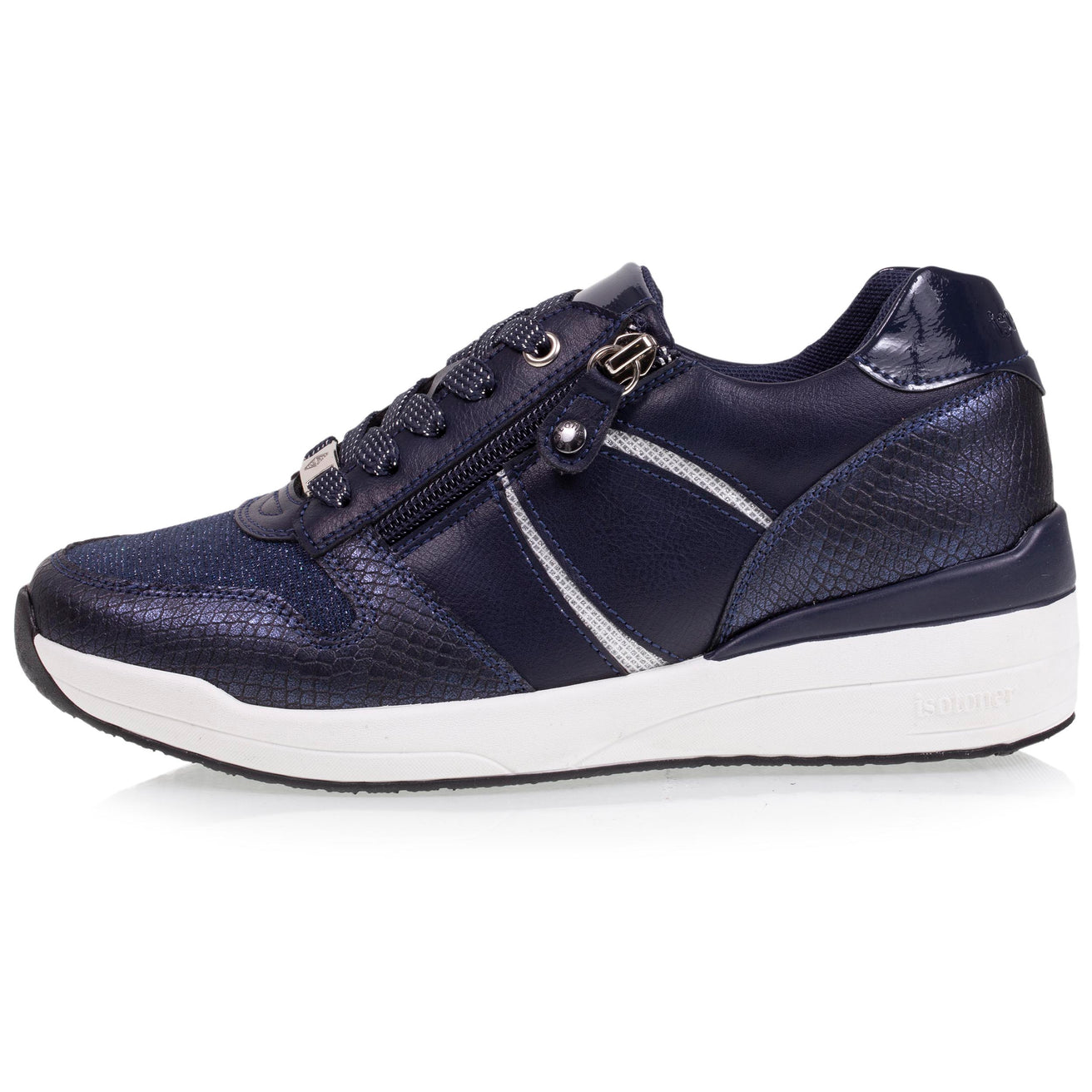 Tenis con tacón cremallera Mujer Marino