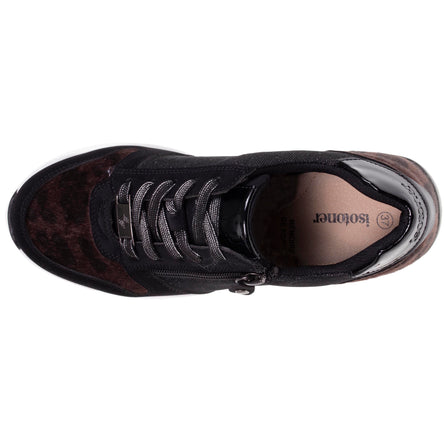 Tenis con tacón cremallera Mujer Negro Leopardo - Isotoner