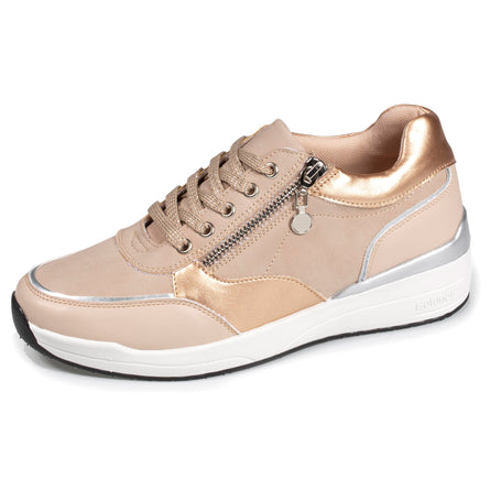 Tenis Mujer CONFORT PLUS con tacón y cremallera Beige - Isotoner