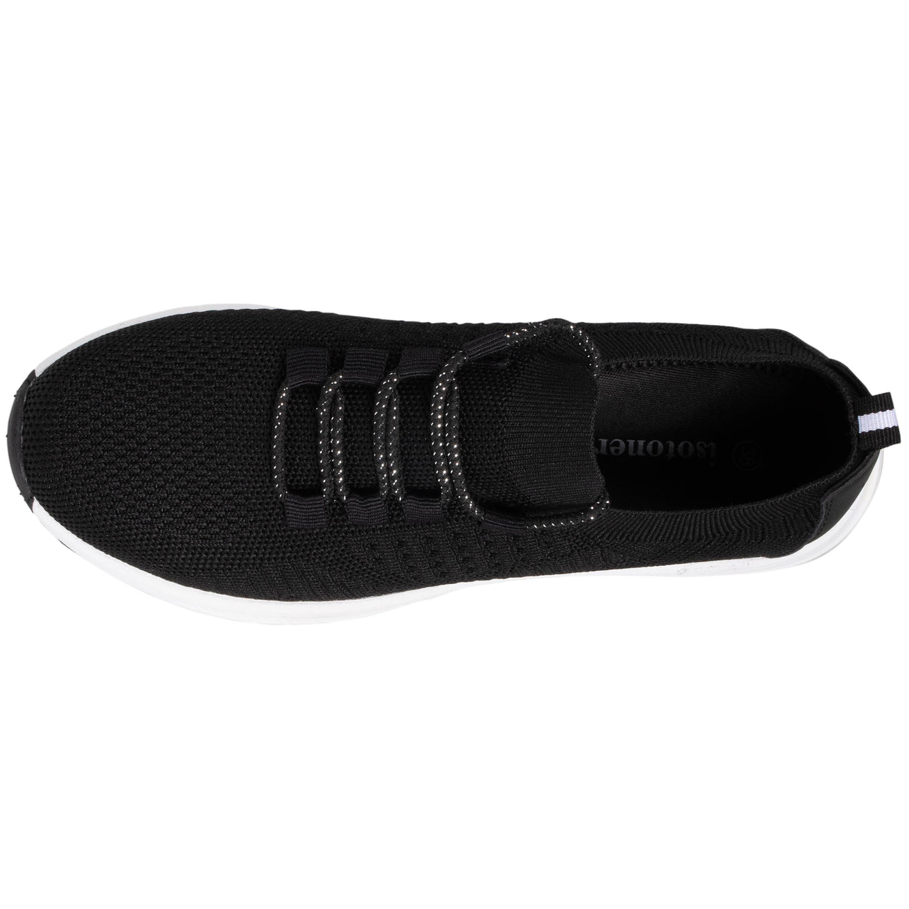 Tenis Confort Mujer slip-on cordones Negro