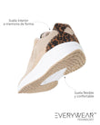 Tenis Mujer Confort Beige/Leopardo
