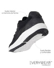 Tenis Mujer Confort cordones Negro