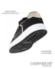 Tenis Mujer detalle zip Negro