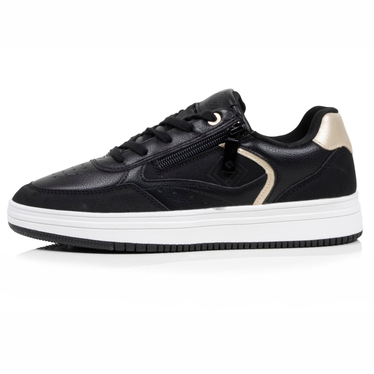 Tenis Mujer detalle zip Negro