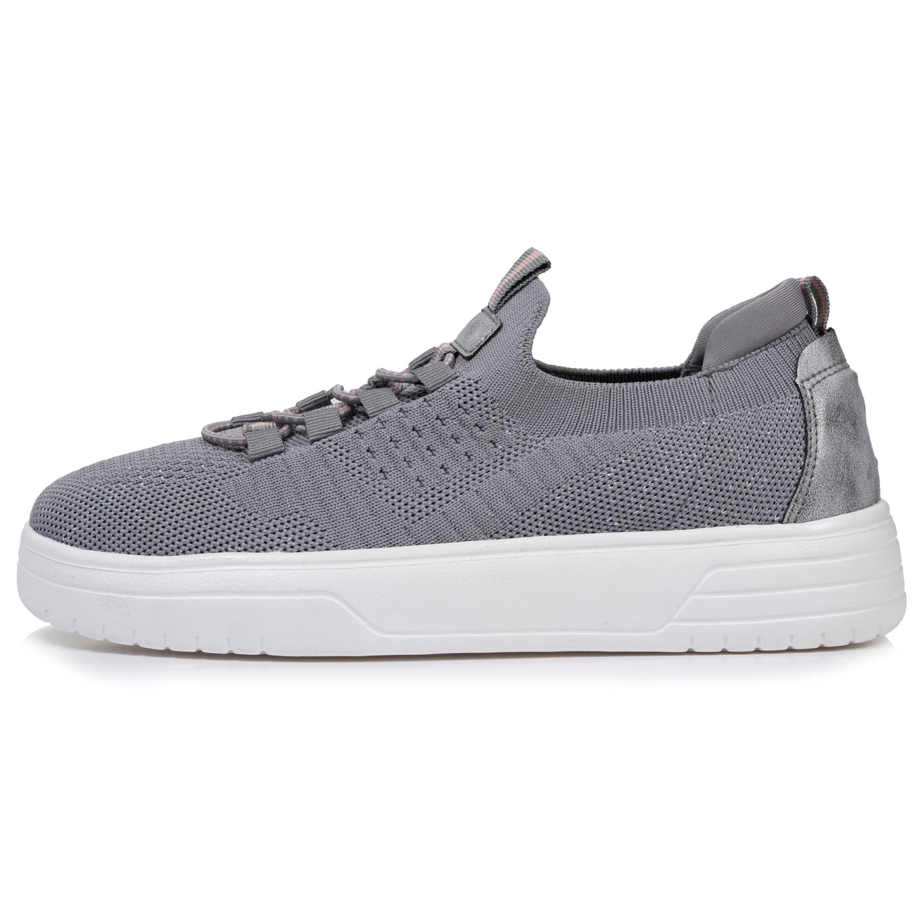 Tenis Mujer slip-on plataforma Gris