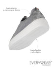 Tenis Mujer slip-on plataforma Gris