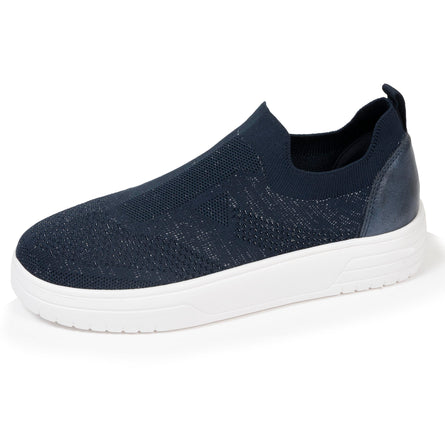 Tenis Mujer slip-on plataforma Marino Lurex - Isotoner