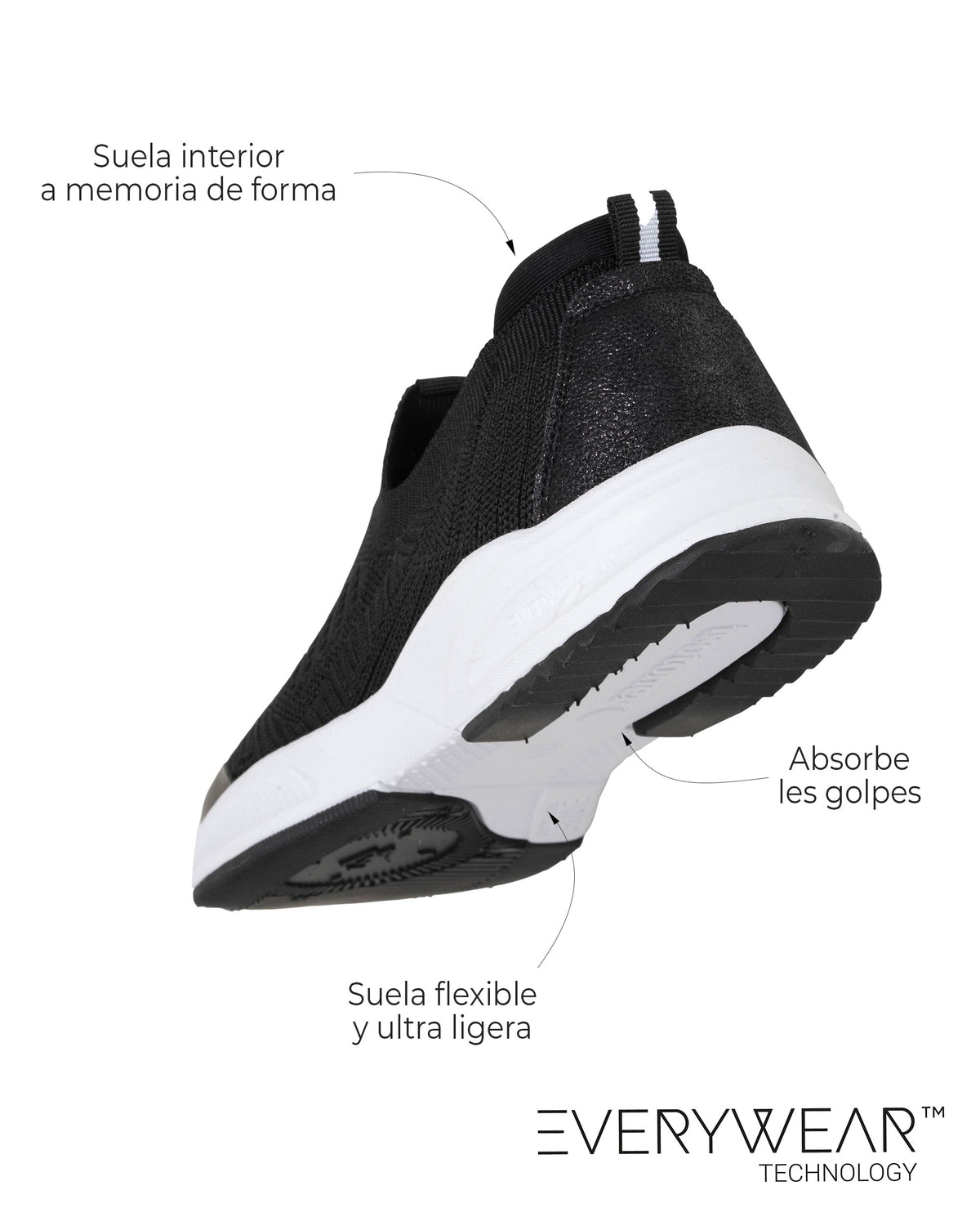 Tenis Mujer slip-on sport Negro