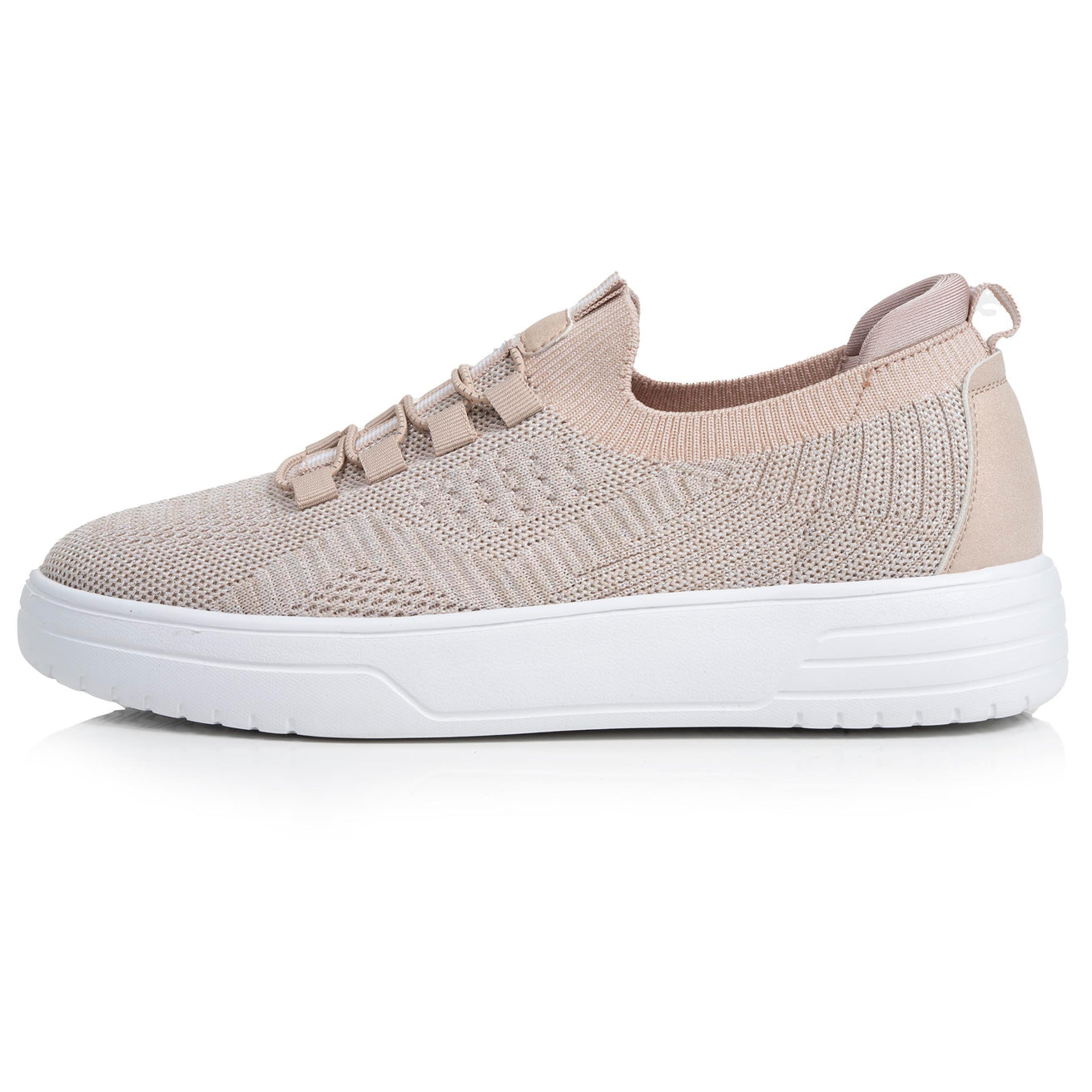 Tenis Mujer slip-on plataforma Beige