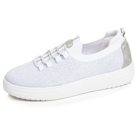 Mujer zapatillas con plataforma y tacón Blanco - Isotoner
