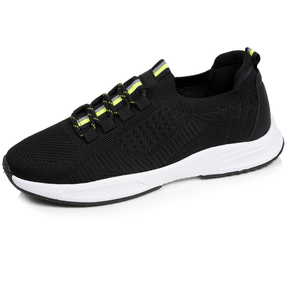Tenis Confort Hombre slip-on cordones Negro/Amarillo - Isotoner
