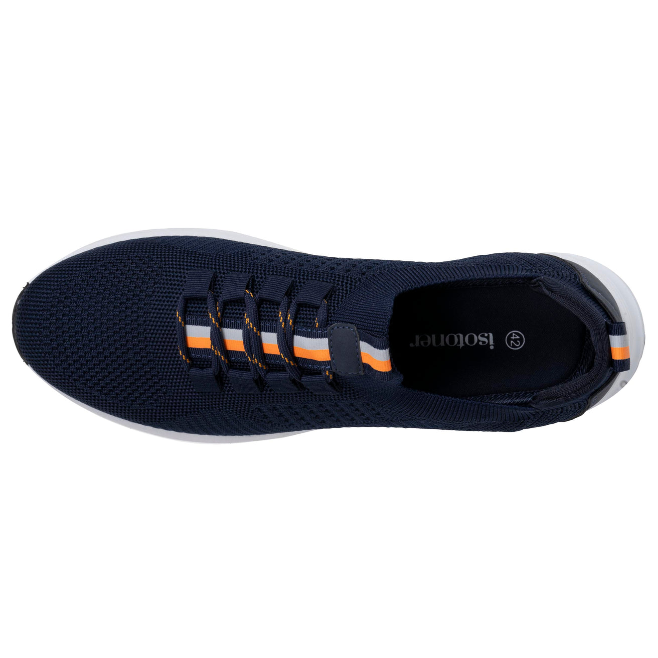Tenis Confort Hombre slip-on cordones Marino/Naranja