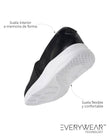 Tenis slippers Mujer elastico Negro