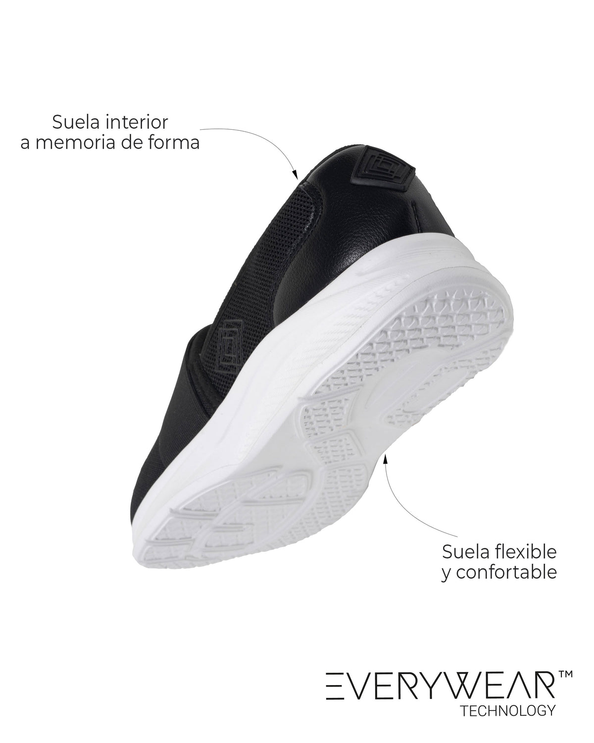 Tenis slippers Mujer elastico Negro