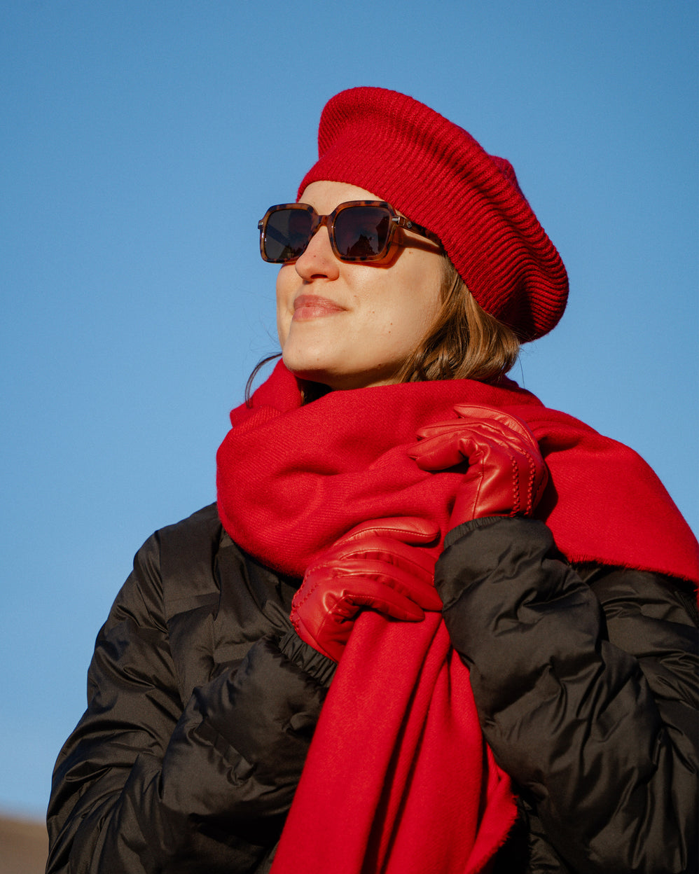 Bufandas Plaid Ultra suave Mujer Rojo - Isotoner